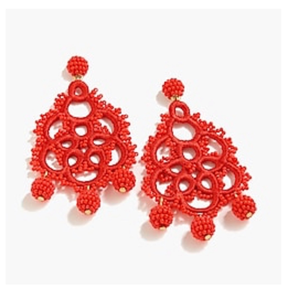 J. Crew Bead and Embroidery earrings